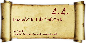 Lezsák Lóránt névjegykártya