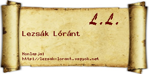 Lezsák Lóránt névjegykártya